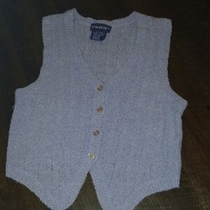 Gray Button-Up Knit Vest